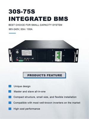 Высоковольтный BMS 75S 240V 50A Интегрированный BMS с параллельной функцией для литиевой батареи