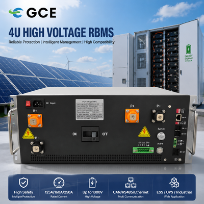 GCE Energy 4U Rack BMS 250A 1000V Система управления высоковольтными батареями для солнечных ESS Container.